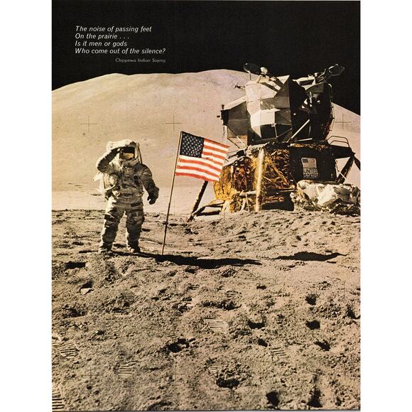 None and/or Unknown Other - The Noise of Passing Feet Chippewa Indian 1970s Poem Retro Kitsch Wall Art SF9